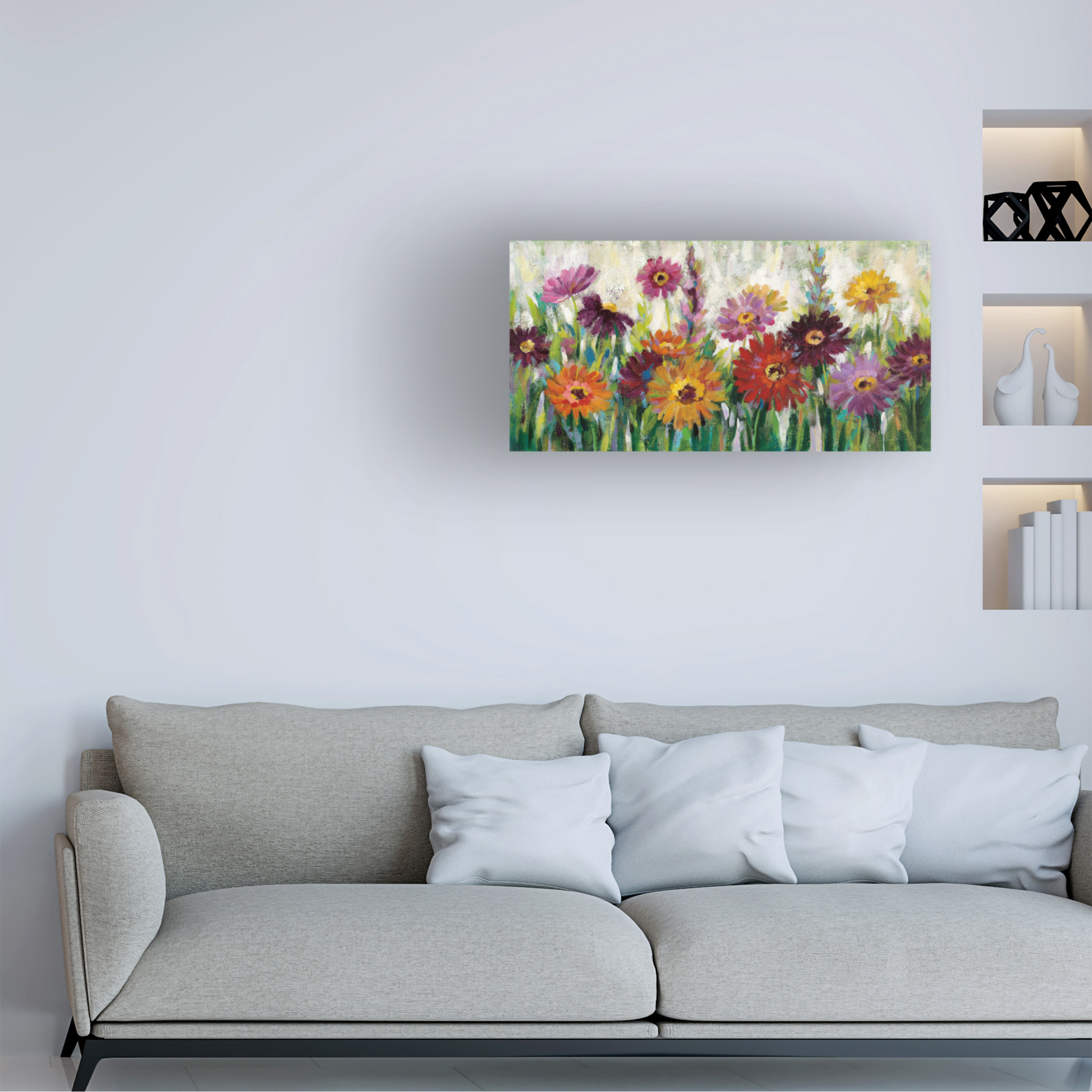Trademark Fine Art Silvia Vassileva Jewel Daisy Gerbera Canvas Wall Art - 24x47