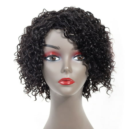 YYONG Deep Wave Short Wigs Brazilian Human Hair Wigs Natural Weave Bob Wig,