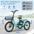 thumbnail image 4 of MOONCOOL Electric Tricycle for Adults, 20" Folding 3 Wheels Electric Bicycle, 48V 500W Motorized Three Wheel Ebike w/Aluminum Frame, Removable Battery and Basket, 4 of 14