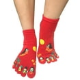 thumbnail image 3 of Wrapables® Japanese Girl Five Finger Cartoon Socks Five Toe Socks Set of 3, Black/Red/Blue, 3 of 4