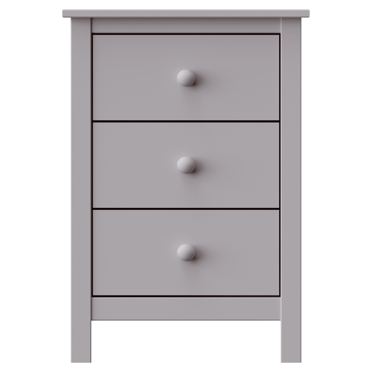 From the Tree Furniture Dorm Room Nightstand with Three Storage Drawers, Solid Pine Wood, Grey