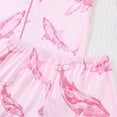 thumbnail image 7 of VNKIDY Women's Pajamas Whale Print 2 Piece Pajama Set Short Sleeve Button Front Lapel Top Elastic Waisted Shorts Loungewear Set For Home Relaxation Trendy Pjs, 7 of 7
