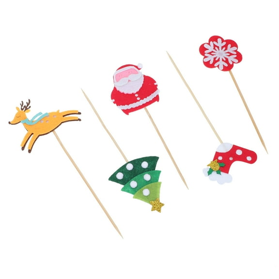25 Pcs Cake Insert Paper Cups Christmas Cake Topper Birthday Candles Christmas Cake Decor Cupcake Topper Cake Picks
