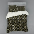 thumbnail image 2 of Ambesonne Christmas Bedding Set 3 Pcs, Oriental Deer, Twin XL, Yellow White Black, 2 of 3