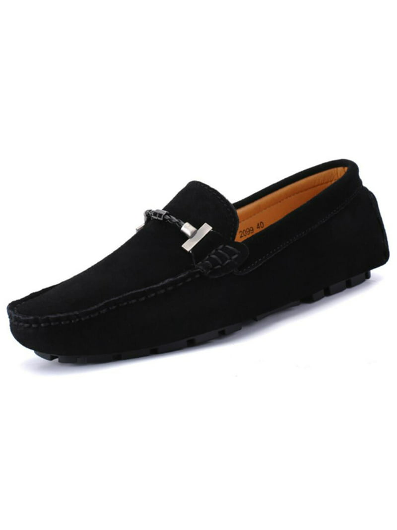 Go New Mens Casual Loafers Moccasins Slip On Driving Shoes Black 9.5/43 -