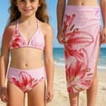 thumbnail image 2 of XAOFW Girl's Swimsuit Sets Floral Print Halter Neck Top And Bottom With Swim Skirt Bikini Swimsuits 3 Piece Swimwear Tropical Swimming Surfing Soft Comfortable Bathing Suit, 2 of 6