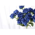 thumbnail image 2 of Zukuco 12Pcs Blue Rose Artificial Flower, Realistic Single Stem Fake Silk Rose Bouquet for Wedding Party Home Centerpiece Hotel Office Decor, 2 of 6