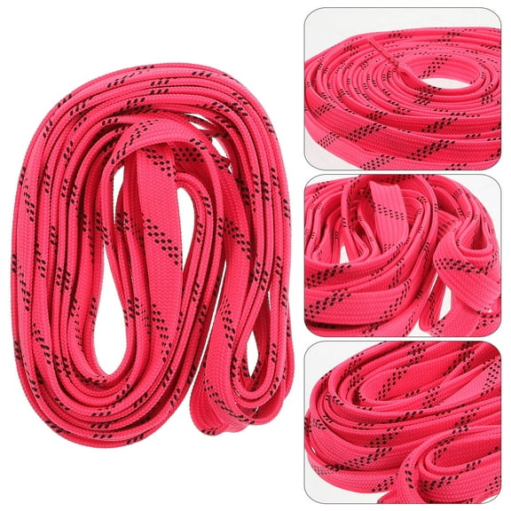 PBPBOX 1 Pair Durable Tip Roller Laces Pink Polyester Wax Treatment for Skating Enthusiasts