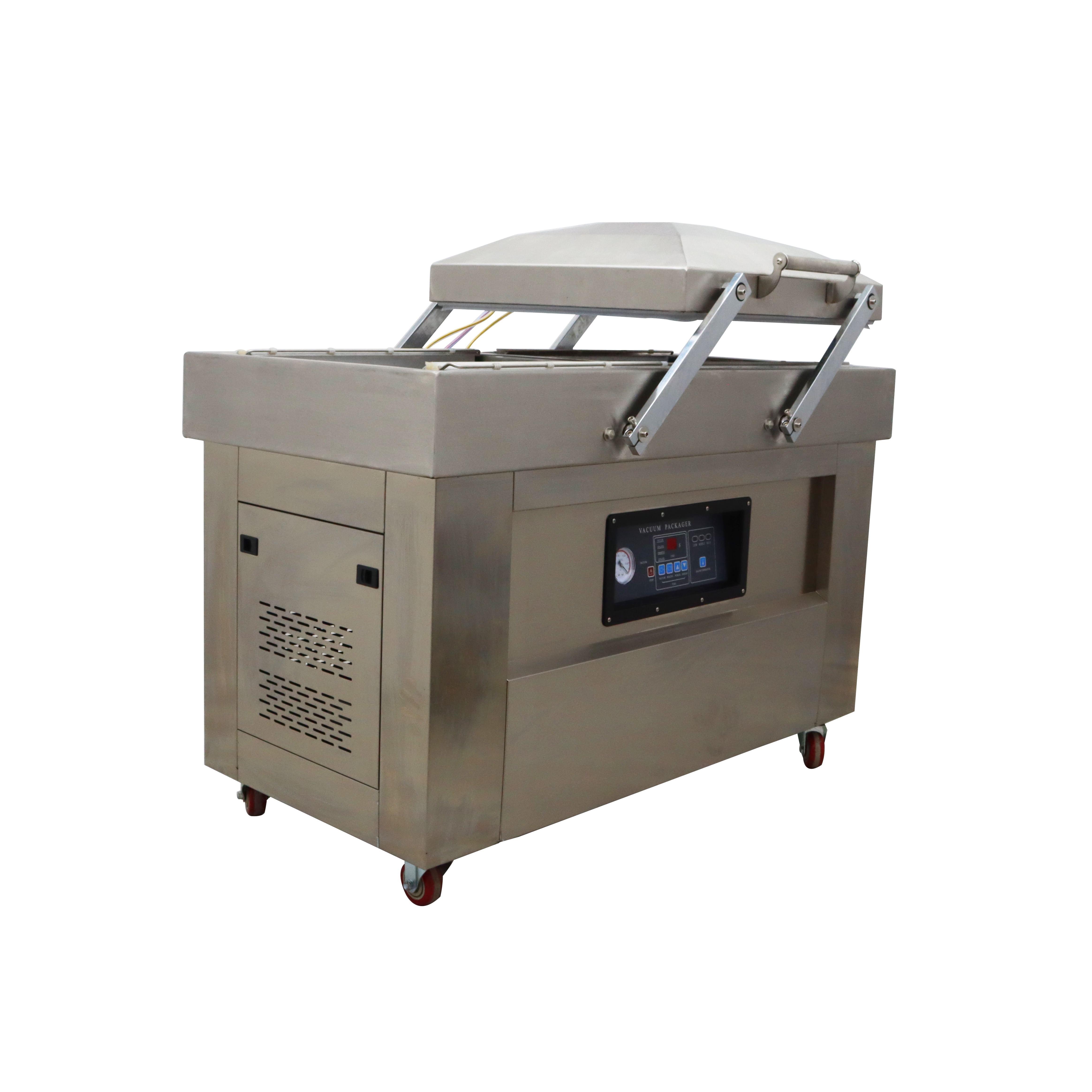 PreAsion Two Chamber Vacuum Sealer Stainless Steel Food Vacuum Packaging Machine for Mests Fruits and Vegetables Sealing 110V