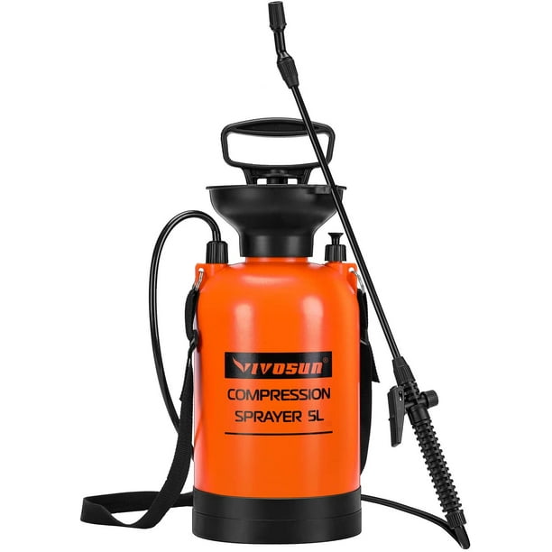 VIVOSUN 1.35 Gallon Pump Pressure Sprayer, Pressurized Lawn & Garden ...