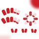 thumbnail image 5 of Uñas postizas adhesivas OFDNE con punta francesa roja y estampado de leopardo, 24 piezas, 5 of 9