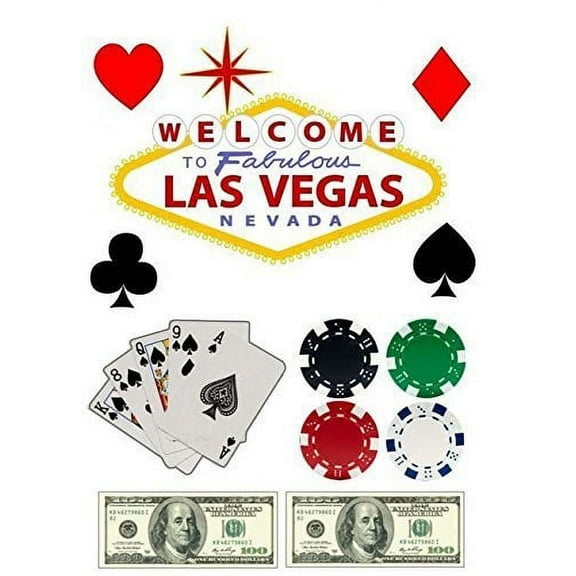 Whimsical Practicality's Las Vegas Casino Edible Icing Image Cake Topper-1/4 Sheet or Larger