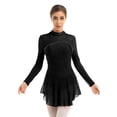 thumbnail image 2 of Aislor Women's Mock Neck Figure Skating Dress Long Sleeves Gymnastics Leotard Ballet Dance Costume, 2 of 7