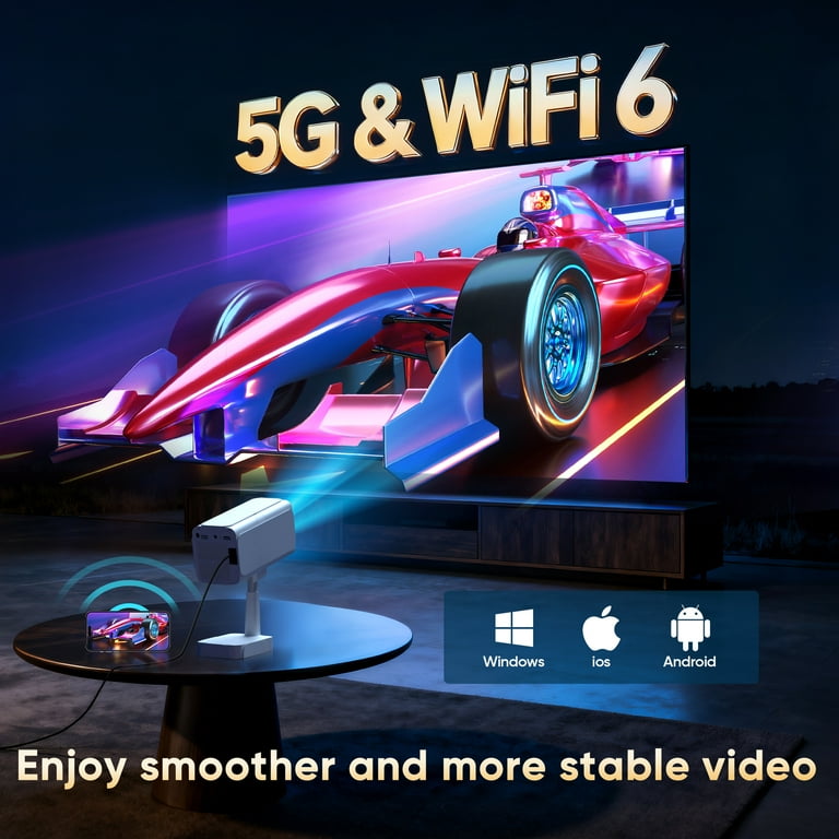 Netflix-Licensed] Smart Projector with WiFi and Bluetooth, 4K