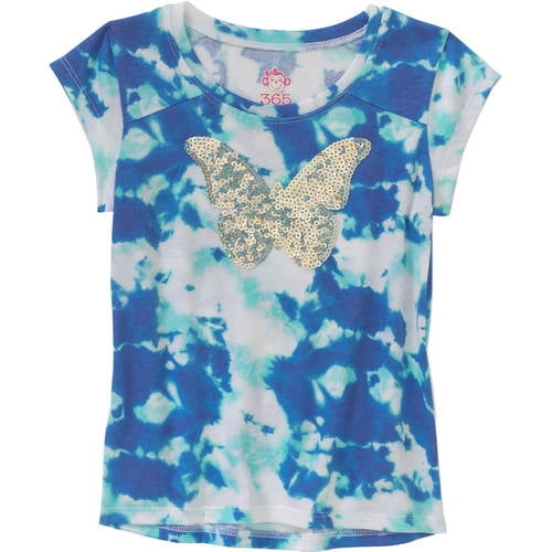 365 Kids From Garanimals Girls' Short Sleeve Sequin Patch Print