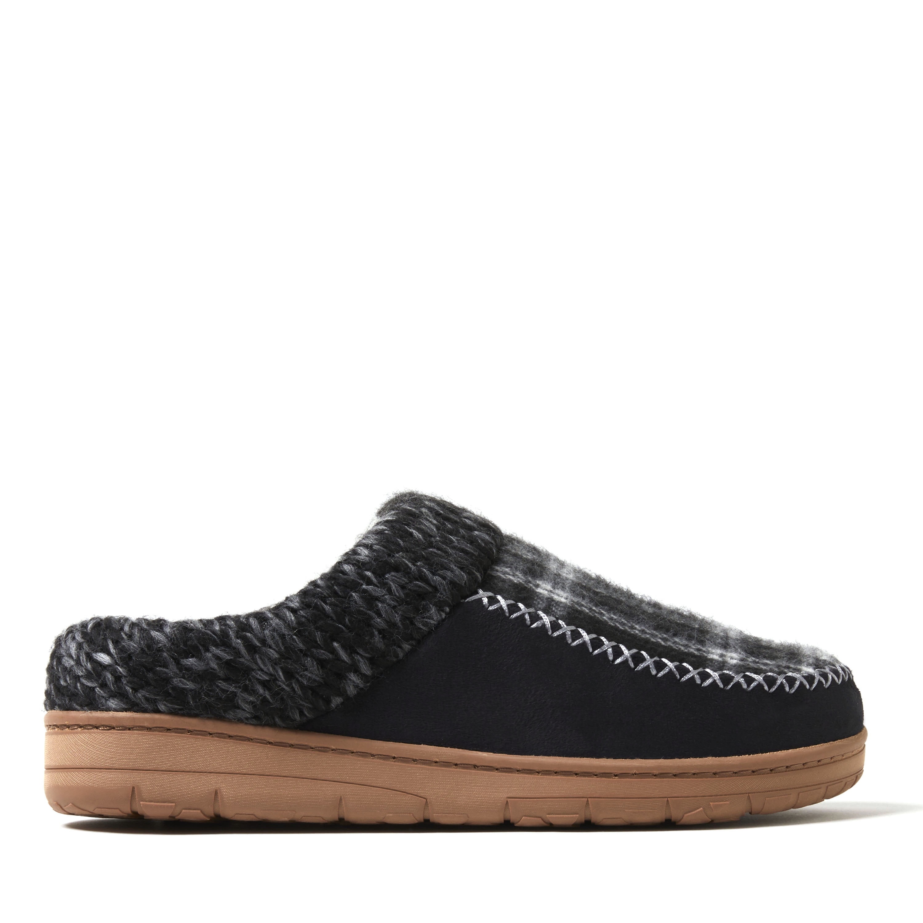 Dearfoams Cozy Comfort Women's Moc Toe Clog Slippers with Chunky Knit Collar