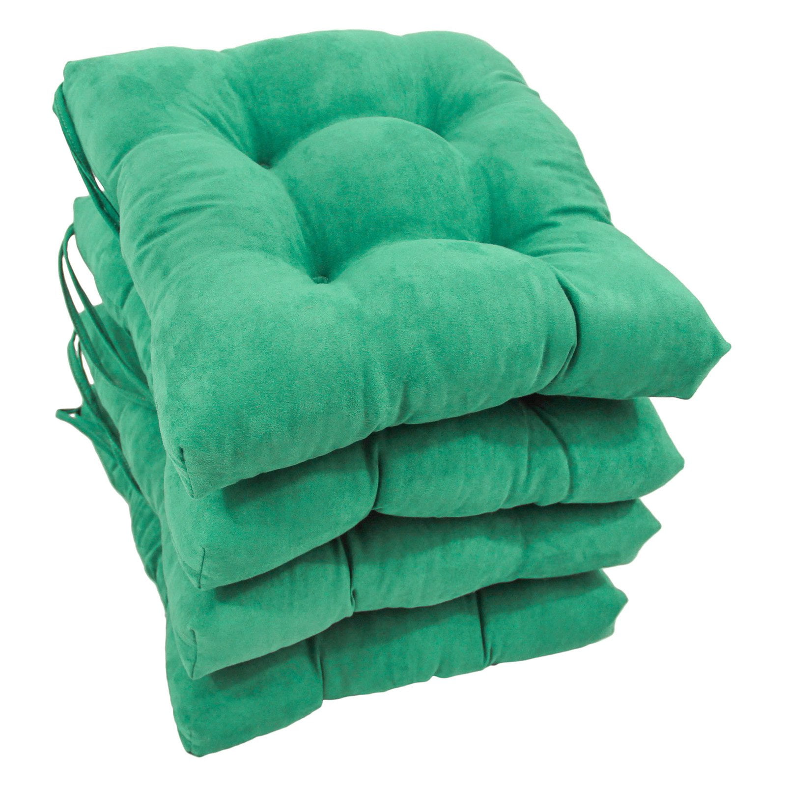 Blazing Needles 16 in. Square Micro Suede Dining Chair Cushions - Set