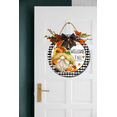 thumbnail image 2 of Grandkids Welcome Front Door Sign Funny Wreaths Hanging Wooden Plaque Decoration Round Rustic Wood Farmhouse Porch Decor for Home Front Door Decor, 11 x 11 Inch, 2 of 5