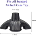 thumbnail image 3 of Standing Quad Support Cane Tip Mobility Quadpod Stable Cane Support Walking Stick Base Tip Stabilizing Device Self Standing Quadruple Cane Tip (Quad Tip), 3 of 7