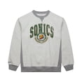 thumbnail image 2 of Men's Mitchell & Ness Heather Gray Seattle SuperSonics Hardwood Classics Vintage Logo Pullover Sweatshirt, 2 of 3