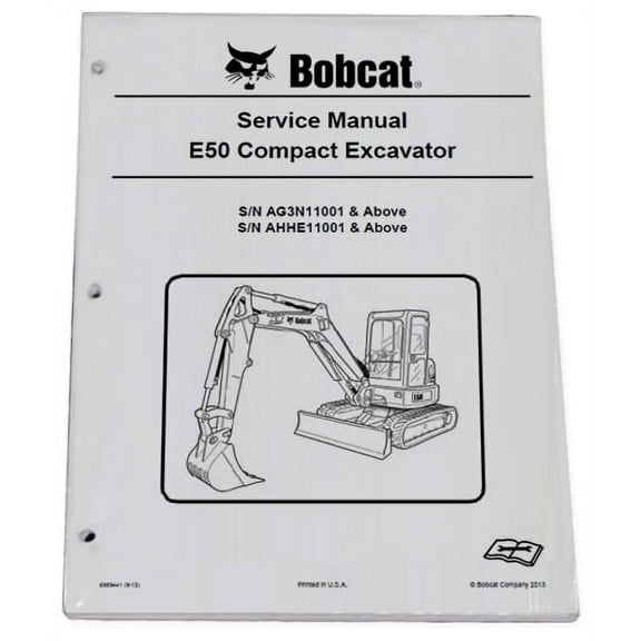 Bobcat E50 Compact Excavator Workshop Repair  Service Manual - Part Number # 6989441