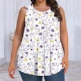 thumbnail image 4 of Mifsaly Plus Size Sleeveless Tops Women Leaf Print Tank Top Lightweight Breathable Summer Casual Loose Blouses XXL, 4 of 7