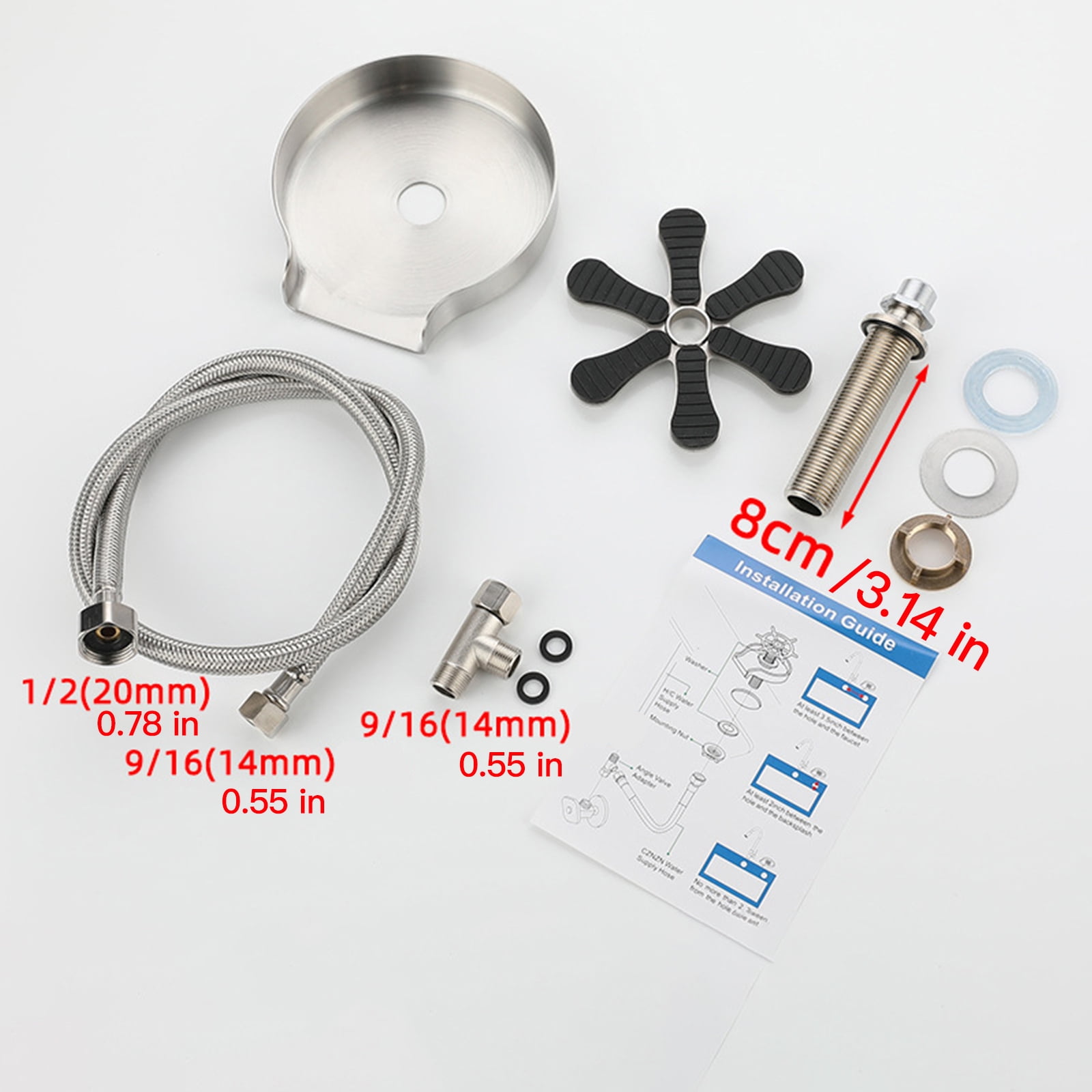 Metal Cup Washer for Sink, Stainless Steel Cup Cleaner Kitchen Cup Scrubber for Mugs, Glasses, and Narrow Bottles (CW+Hose+Link)