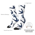 thumbnail image 4 of Vsdgher Navy Blue Anchor Crew Socks for Men & Women, Breathable Casual Athletic Ankle Socks, 4 of 6