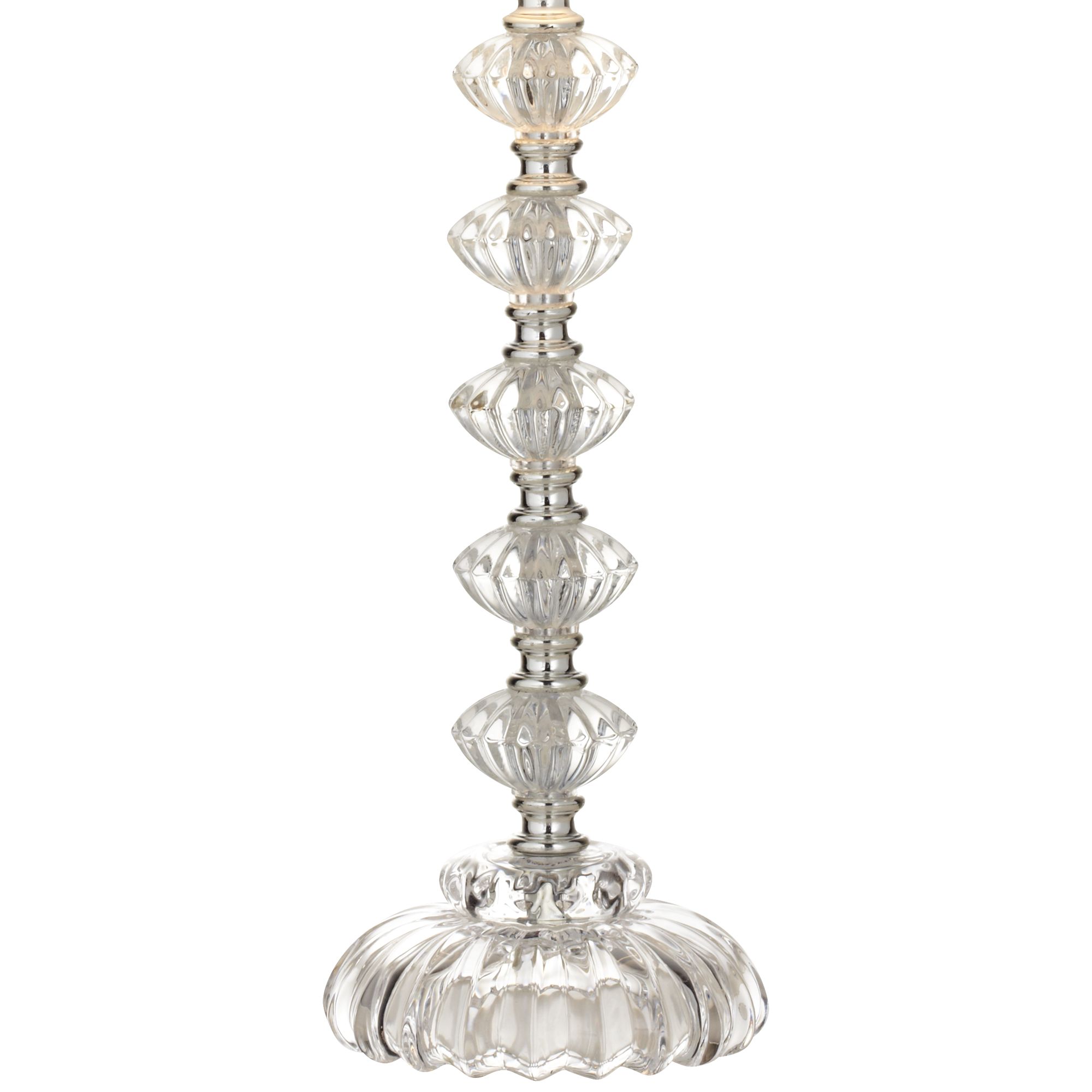 360 Lighting Bohemian Country Cottage Accent Table Lamp 21" High Clear Stacked Glass Off White Bell Shade for Bedroom Living Room Bedside Nightstand
