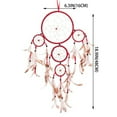 thumbnail image 3 of THY TRADING 22" Traditional Red Dream Catcher with Feathers Wall or Car Hanging Ornament 5 Circles, 3 of 3