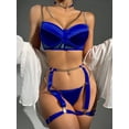 thumbnail image 4 of Conjunto de 3 piezas de lencería sexy abierta que moldea el cuerpo con diseño de hebilla de metal, 4 of 6