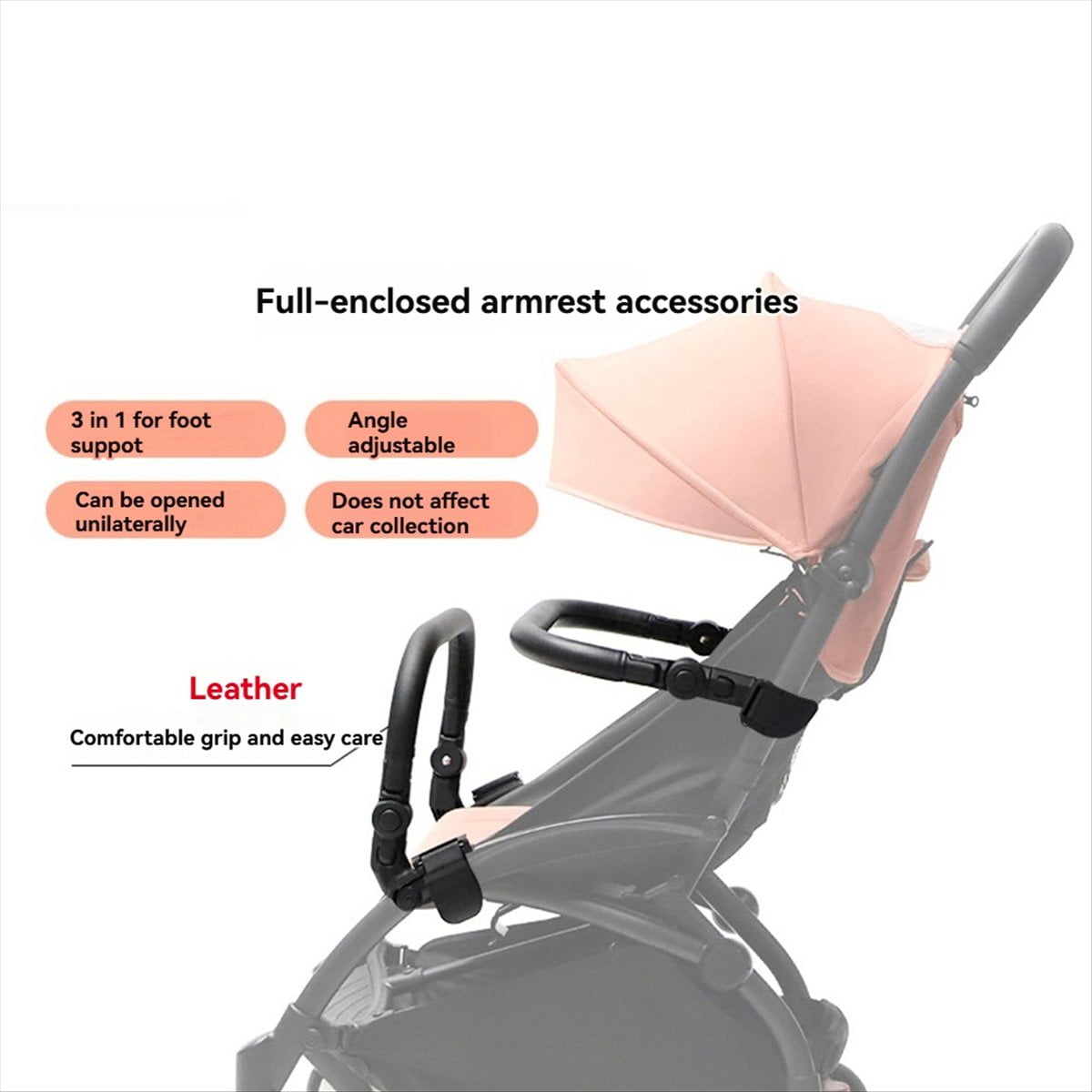 Stroller Bumper Bar Armrest Stroller Accessories Adjustable Handlebar for YOYO/ Baby Pushchair Front armrest