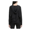thumbnail image 2 of DKNY PURE Womens Black Draped Dolman Sleeve Hoodie Sweater M, 2 of 2