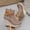 Khaki, variant on Women Platform Wedge Ankle Boots Side Zipper Buckle Strap Round Toe Slip on Casual Short Booties Plus Size Khaki 5.5(36)
