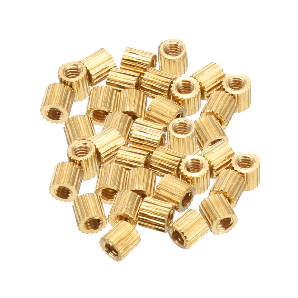 50pcs Brass Round Straight Female Thread Standoff Spacer M2x3x3mm