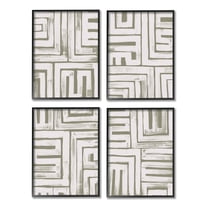 Stupell Industries Abstract Geometric Shapes Arrangement Graphic Art Black Framed Art Print Wall Art, Set of 4, Design by June Erica Vess