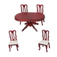 thumbnail image 4 of 5 Piezas Miniatura Mobiliario Modelo Set Comedor en Madera para Casa de Muñecas Accesorios Realistas de Simulación Juego de Habitación Apto para Juegos Infantiles Colección Manualidades, 4 of 9