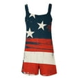 thumbnail image 5 of DDAPJ pyju Womens Independence Day Shorts Romper American Flag Overalls Sleeveless Baggy One Piece Jumpsuit with Pockets Lighten Sales of The Day Red XL, 5 of 6