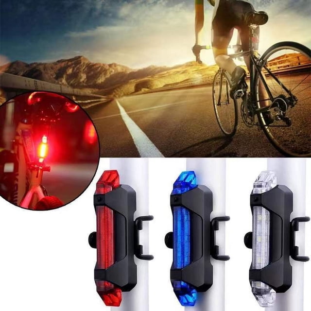 Accesorios para equipos de ciclismo Luz de bicicleta de montaña con carga USB Luz trasera de advertencia para bicicleta