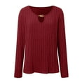 thumbnail image 3 of Sweaters for Women 2025 Fall Winter Plus Size V-Neck Long Sleeve Ribbed Knit Jumper Tops Womens Pullover Sweaters, 3 of 6