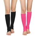thumbnail image 5 of Zando 2 Packs 80s Leg Warmers for Women Girls Ribbed Knit Leg Warmer Custume Knitted Neon Leg Socks for Party Sports Yoga Black Pink, 5 of 6