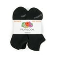 thumbnail image 3 of Fruit of the Loom Active No-Show Socks for Women, Black, Sizes 8-12 (10-Pack), 3 of 5
