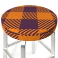 thumbnail image 3 of Bingfone12 Inch Padded Round Bar Stool Cover Cushion With Elastic Fabric Round Chair Seat - Fall Buffalo Plaid, 3 of 7
