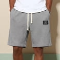 thumbnail image 7 of Mens Swim Trunks Men's Casual Waffle Weave Drawstring Shorts Textured Comfortable Crop Pants with Elastic Waist Pockets Summer Lounge Daily Beach Shorts for Home Vacation Gray 2XL, 7 of 7