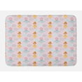 thumbnail image 1 of Cartoon Bath Mat, Ornamental Dolls and Hearts in Circular Shapes in Repetitive Pattern, Plush Bathroom Decor Mat with Non Slip Backing, 29.5" X 17.5", Rose Multicolor, by Ambesonne, 1 of 2