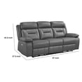 thumbnail image 5 of Conia Power Double Recliner Sofa-Dark Gray Leather-USB-87 Inch, 5 of 6