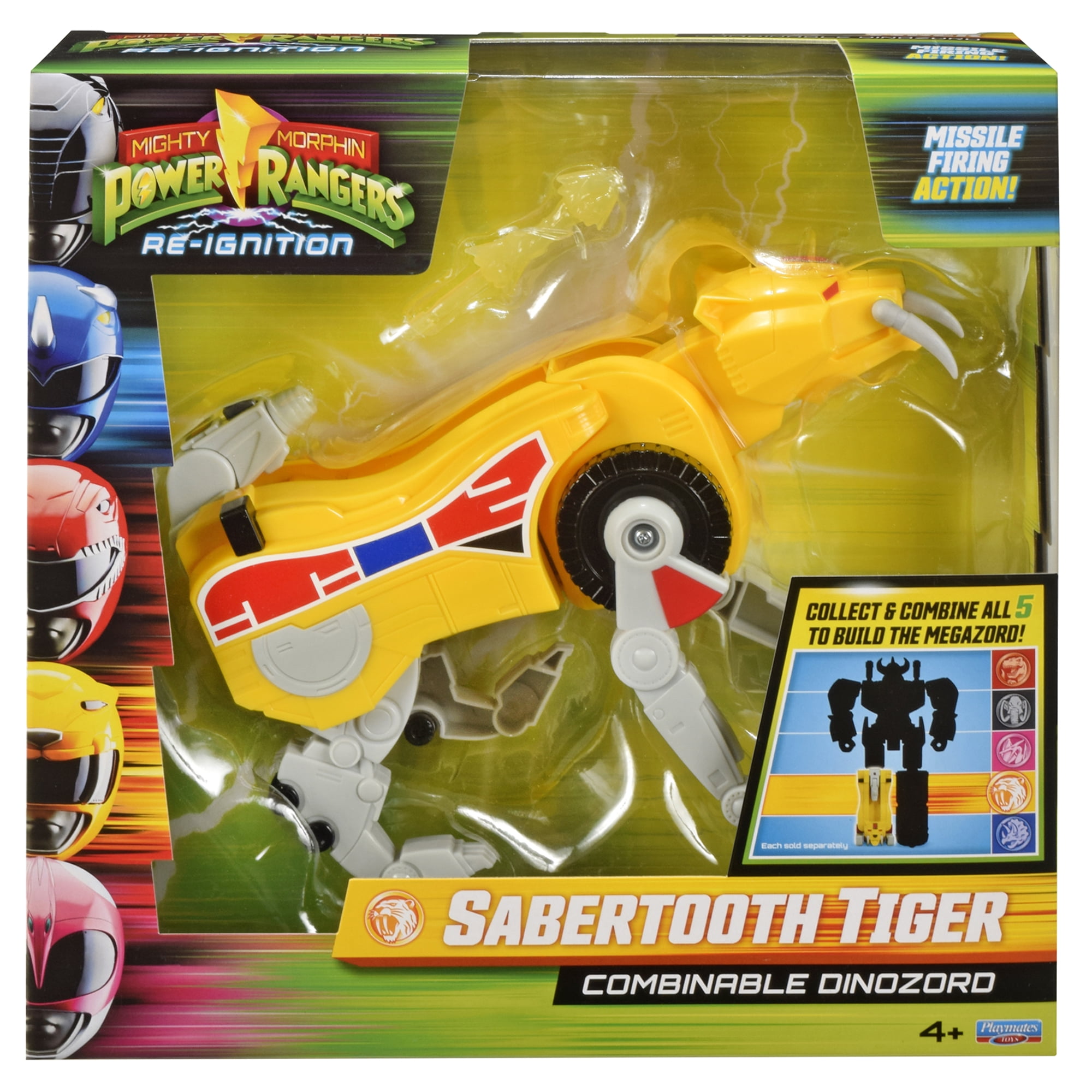 Mighty Morphin Power Rangers: Re-Ignition - Sabertooth Tiger Combinable Dinozord for kids 4+ by Playmates Toys