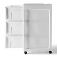 thumbnail image 3 of Mainstays 3 Drawer Wide Diamond Arctic White Plastic Storage Cart, 3 of 5
