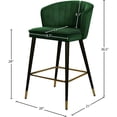 thumbnail image 5 of Meridian Furniture Cassie 28"H Velvet Counter Stool in Green (Set of 2), 5 of 5