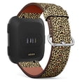 thumbnail image 2 of [ Compatible Fitbit Versa/Versa 2 / Versa Lite ] Replacement Leather Band Bracelet Strap Wristband Accessory // Leopard Cheetah Skin Pattern, 2 of 4
